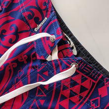 Load image into Gallery viewer, N90-B2213 (Navy with purple turtle tribal), Men Microfiber Boardshort (4 - way stretch) - Size 34‘ outseam is 22 inch.