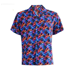 N90-AR2310/N90-TR2310 (Blue/Red Scenery), Men (92% polyester + 8% spandex)  Aloha Shirt/Shorts/Set