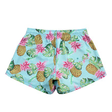 Load image into Gallery viewer, N91-CW9584 (Green with yellow pineapple), Ladies 4-way stretch comfort waist shorts