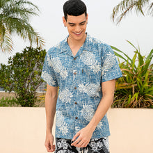 Load image into Gallery viewer, C90-A527 (Vintage blue pineapple), Men 100% Cotton Aloha Shirt