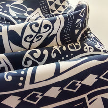 Load image into Gallery viewer, N90-B2219 (Navy turtle tribal), Men Microfiber Boardshort (4 - way stretch) - three pockets - Size 34‘ outseam is 22 inch.