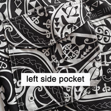 Load image into Gallery viewer, N90-B2209 (Black turtle tribal), Men Microfiber Boardshort (4 - way stretch) - three pockets - Size 34‘ outseam is 22 inch.
