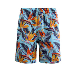 N90-AR23283/N90-TR23283 (Paradise Bird-Light Green), Men (92% polyester + 8% spandex) Aloha Shirt/Shorts/Set