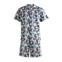 Load image into Gallery viewer, N90-AR23983/N90-TR23983 (White With Blue Bird), Men (92% polyester + 8% spandex)  Aloha Shirt/Shorts/Set
