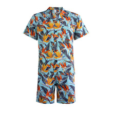 Load image into Gallery viewer, N90-AR23283/N90-TR23283 (Paradise Bird-Light Green), Men (92% polyester + 8% spandex) Aloha Shirt/Shorts/Set