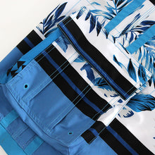 Load image into Gallery viewer, N90-T6206 (Verdant marking-French blue/grey, cargo pockets), Men Microfiber Swimtrunk (4-way stretch)