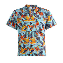 Load image into Gallery viewer, N90-AR23283/N90-TR23283 (Paradise Bird-Light Green), Men (92% polyester + 8% spandex) Aloha Shirt/Shorts/Set