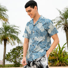 Load image into Gallery viewer, C90-A527 (Vintage blue pineapple), Men 100% Cotton Aloha Shirt
