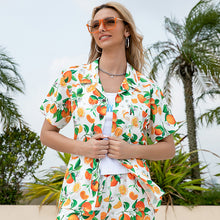 Load image into Gallery viewer, N90-AR23985/N90-TR23985 (White With Orange), Men (92% polyester + 8% spandex) Aloha Shirt/Shorts/Set