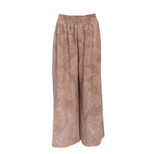 Load image into Gallery viewer, N91-P2579 (Mocha Leaf), Ladies Crepe 100% Polyester Palazzo Pants with Smock Waist
