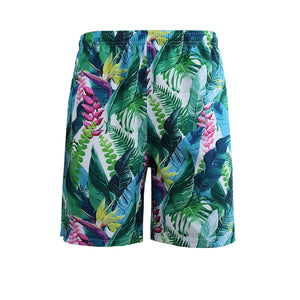 N90-AR23554/N90-TR23554 (Green With Paradise Bird), Men (92% polyester + 8% spandex) Aloha Shirt/Shorts/Set