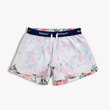 Load image into Gallery viewer, N91-CW9754 (Offwhite with pink hibiscus), Ladies 4-way stretch comfort waist shorts