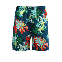 Load image into Gallery viewer, N90-AR23588/N90-TR23588 (Green With Orange Leaf), Men (92% polyester + 8% spandex) Aloha Shirt/Shorts/Set