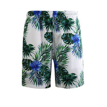 Load image into Gallery viewer, N90-AR23951/N90-TR23951 (White With Blue/Green Floral), Men (92% polyester + 8% spandex)  Aloha Shirt/Shorts/Set