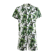 Load image into Gallery viewer, N90-AR23957/N90-TR23957 (White With Green Tree), Men (92% polyester + 8% spandex) Aloha Shirt/Shorts/Set