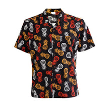 Load image into Gallery viewer, N90-AR23098/N90-TR23098 (Black/Red/White Pineapple), Men (92% polyester + 8% spandex) Aloha Shirt/Shorts/Set