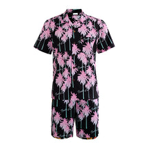 Load image into Gallery viewer, N90-AR23042/N90-TR23042 (Pink Tree), Men (92% polyester + 8% spandex) Aloha Shirt/Shorts/Set
