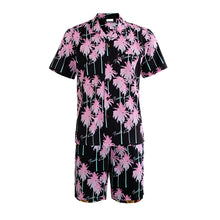 Load image into Gallery viewer, N90-AR23042/N90-TR23042 (Pink Tree), Men (92% polyester + 8% spandex) Aloha Shirt/Shorts/Set