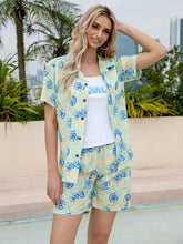 Load image into Gallery viewer, N90-AR23581/N90-TR23581 (Light Green Lemon), Men (92% polyester + 8% spandex Aloha Shirt/Shorts/Set