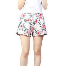 Load image into Gallery viewer, N91-CW9754 (Offwhite with pink hibiscus), Ladies 4-way stretch comfort waist shorts