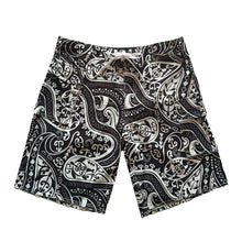 Load image into Gallery viewer, N90-B2209 (Black turtle tribal), Men Microfiber Boardshort (4 - way stretch) - three pockets - Size 34‘ outseam is 22 inch.
