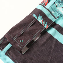 Load image into Gallery viewer, N90-T6057 (Green verdant stripe, cargo pockets), Men Microfiber Swimtrunk (4-way stretch)