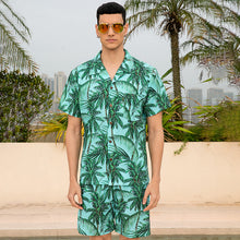 Load image into Gallery viewer, N90-AR23557/N90-TR23557 (Light Green Tree), Men (92% polyester + 8% spandex) Aloha Shirt/Shorts/Set