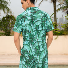 Load image into Gallery viewer, N90-AR23557/N90-TR23557 (Light Green Tree), Men (92% polyester + 8% spandex) Aloha Shirt/Shorts/Set