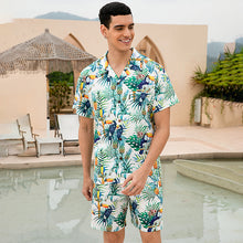 Load image into Gallery viewer, N90-AR23952/N90-TR23952 (White Bird), Men (92% polyester + 8% spandex)  Aloha Shirt/Shorts/Set