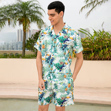 Load image into Gallery viewer, N90-AR23952/N90-TR23952 (White Bird), Men (92% polyester + 8% spandex)  Aloha Shirt/Shorts/Set