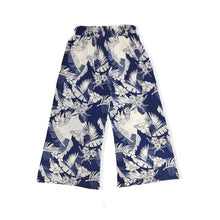 Load image into Gallery viewer, R91-P517 (Navy with cream floral), Ladies Crepe 100% Polyester Palazzo Pants with Smock Waist