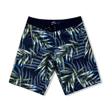 Load image into Gallery viewer, N90-B8125 (Monstera full-blue), Men Microfiber Boardshort- (4-way stretch), ,one pocket, Size 34‘ outseam is 22 inch.