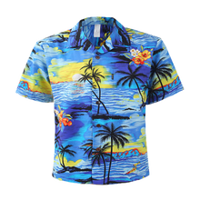 Load image into Gallery viewer, C90-A064 (Blue scenery), Men 100% Cotton Aloha Shirt