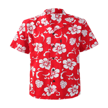 Load image into Gallery viewer, C90-A190 (Red hibiscus), Men 100% Cotton Aloha Shirt

