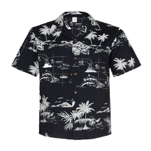 Load image into Gallery viewer, C90-A220N (Navy map), Men 100% Cotton Aloha Shirt
