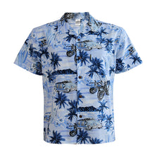Load image into Gallery viewer, C90-A2321 (Blue motorcycle), Men 100% Cotton Aloha Shirt
