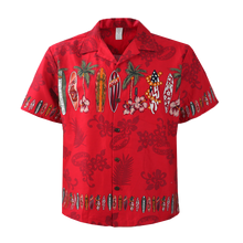 Load image into Gallery viewer, C90-A2447 (Burgundy surfboard), Men 100% Cotton Aloha Shirt