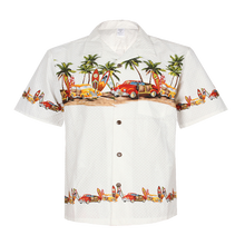 Load image into Gallery viewer, C90-A2994 (Off white vintage car), Men100% Cotton Aloha Shirt