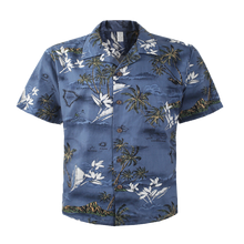 Load image into Gallery viewer, C90-A460 (Blue surf), Men 100% Cotton Aloha Shirt