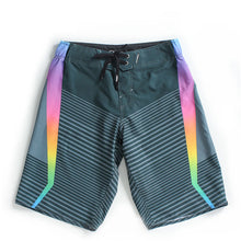 Load image into Gallery viewer, N90-B6662 (Marching rainbow-steel), Men Microfiber Boardshort (4-way stretch)- two pockets - Size 34‘ outseam is 22 inch.