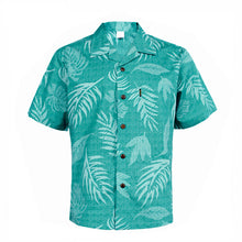 Load image into Gallery viewer, C90-A552 (Aqua leaf), Men 100% Cotton Aloha Shirt