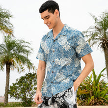 Load image into Gallery viewer, C90-A527 (Vintage blue pineapple), Men 100% Cotton Aloha Shirt