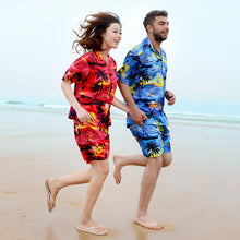 Load image into Gallery viewer, C90-A064 (Blue scenery), Men 100% Cotton Aloha Shirt