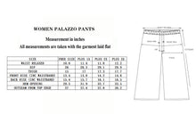 Load image into Gallery viewer, N91-P2627 (Denim blue floral), Ladies Crepe 100% Polyester Palazzo Pants with Smock Waist