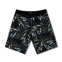 Load image into Gallery viewer, N90-B8062 (Monstera full-black), Men Microfiber Boardshort- (4-way stretch) - one pocket - Size 34‘ outseam is 22 inch.