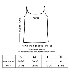 K9-SP561EA (White Screen Print Hawaii), 100% Knit Cotton Single strap Tank Top