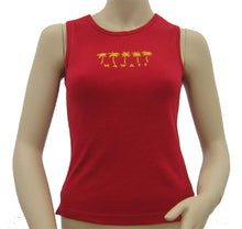 Load image into Gallery viewer, K9-MU591EP (Red Embroidery Palmtree) , 100% Knit Cotton Mussel Tank Top
