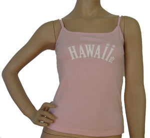 K9-SP531H (Pink Screen Print Hawaii), 100% Knit Cotton Single strap Tank Top