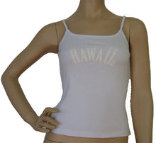 Load image into Gallery viewer, K9-SP561EA (White Screen Print Hawaii), 100% Knit Cotton Single strap Tank Top
