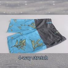 Load and play video in Gallery viewer, N90-S5625 (Gray/blue bird of paradise), Men Submersible Shorts (4-way stretch)
